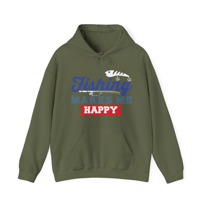 Fishing Happiness Hoodie | Military Green