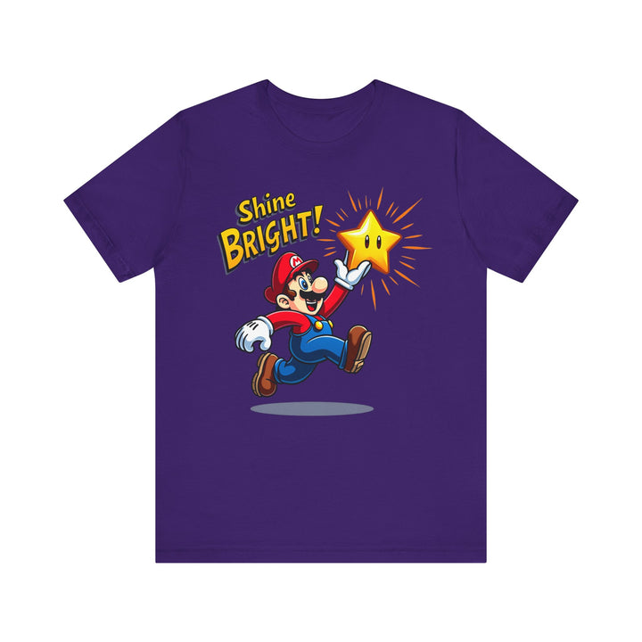 Mario Shine Bright T Shirt | Team Purple Twill Tees