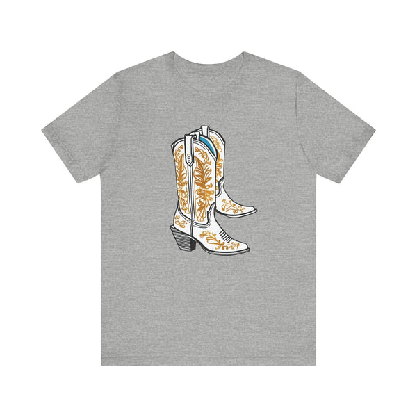 90s Western Flair Boots T Shirt | Athletic Heather