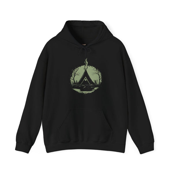 Summer Camp Minimalist Fire Hoodie | Black