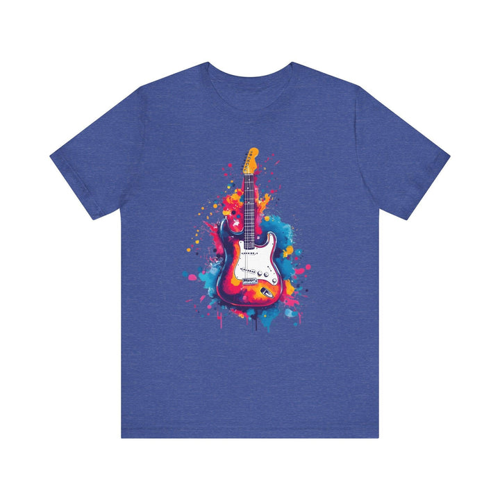 Rock Electric Vibes Guitar T Shirt | Heather True Royal