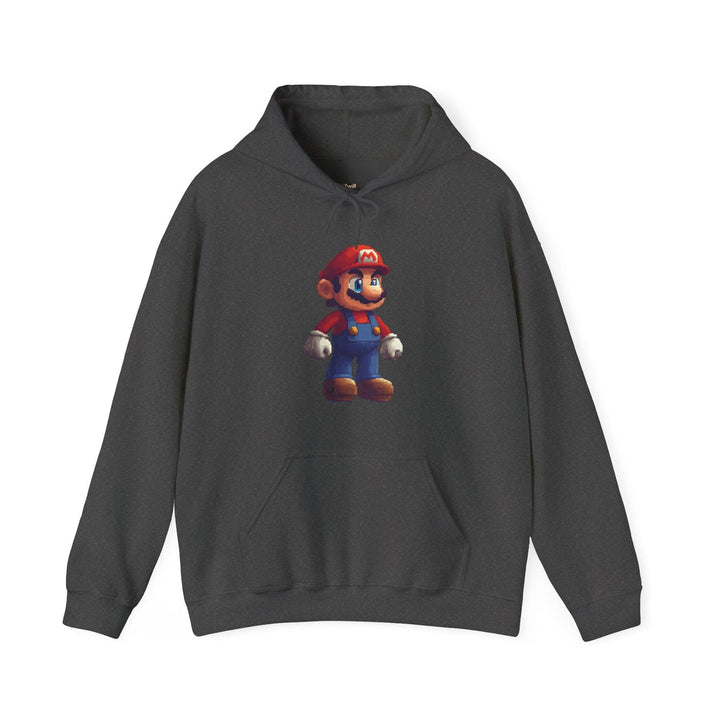 Mario Pixel Plumber Hero Hoodies | Dark Heather Twill Tees