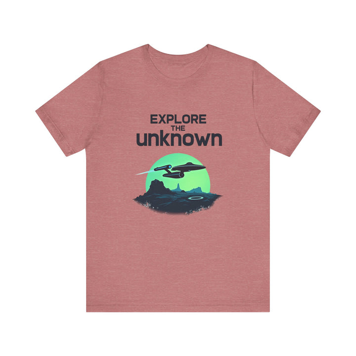 Star Trek Explore The Unknown T Shirt | Heather Mauve Twill Tees