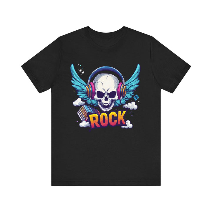 Rock Winged Rock Skull T Shirt | Black