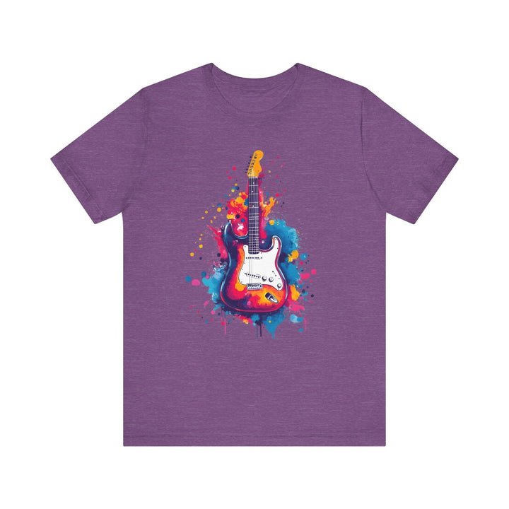 Rock Electric Vibes Guitar T Shirt | Heather Team Purple