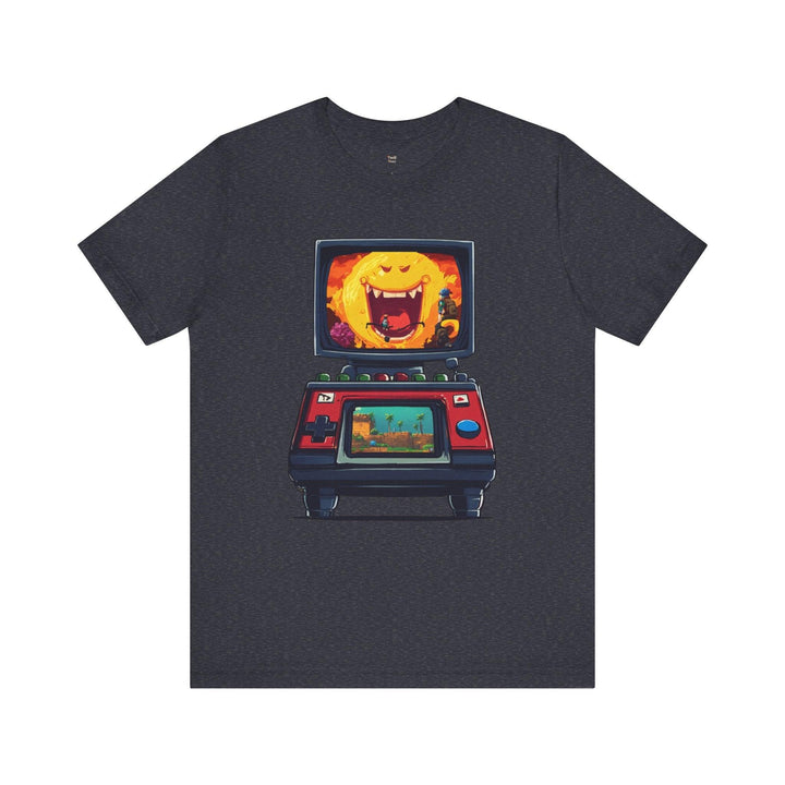 Retro Gaming Pixel Adventure Quest T Shirt | Heather Navy