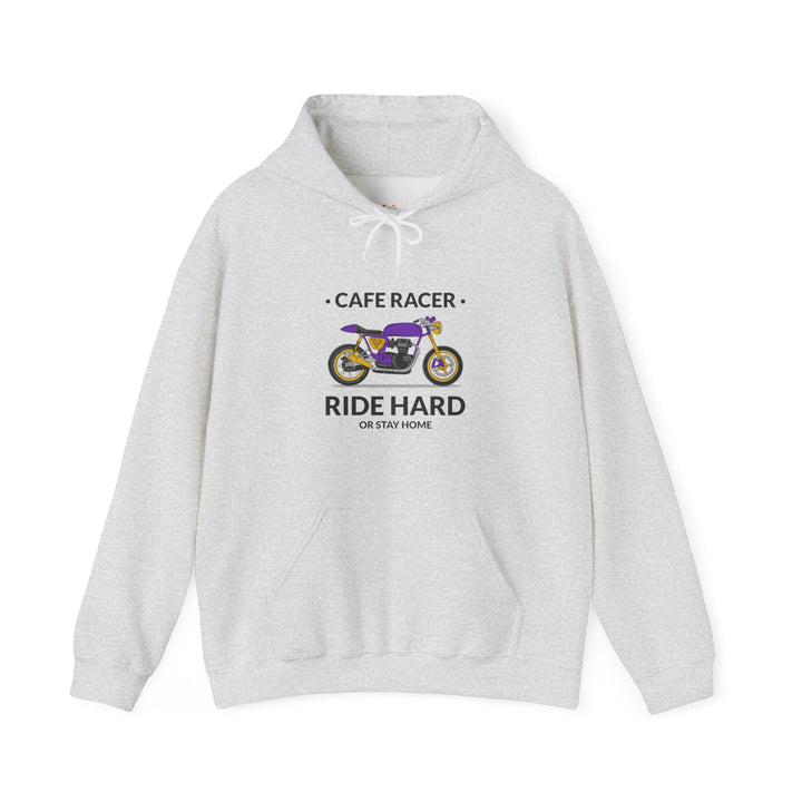 Retro Cafe Racer Ride Hard Hoodie | Ash