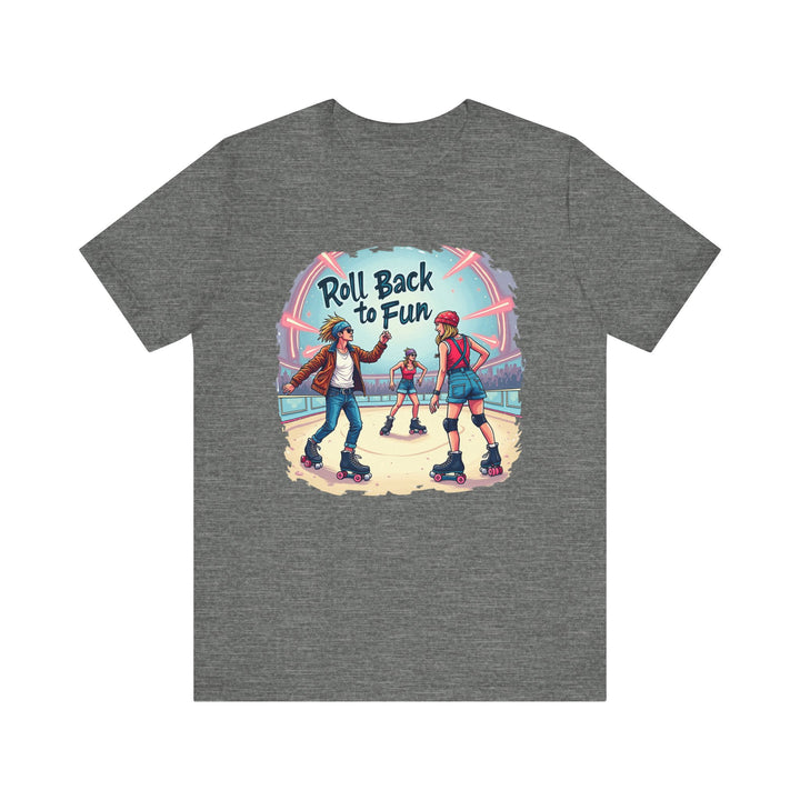 90s Roller Disco Fun T Shirt | Deep Heather Twill Tees