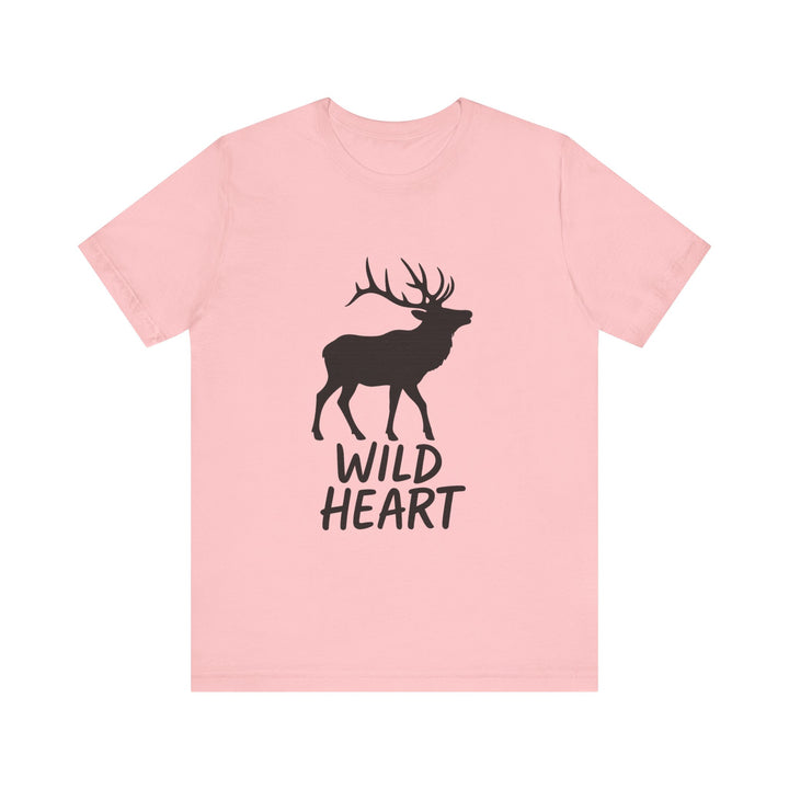 Hiking Sunset Elk Wild Heart T-Shirt | Pink Twill Tees