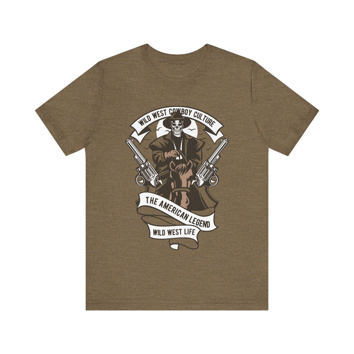 90s Wild West Cowboy T Shirt | Heather Olive