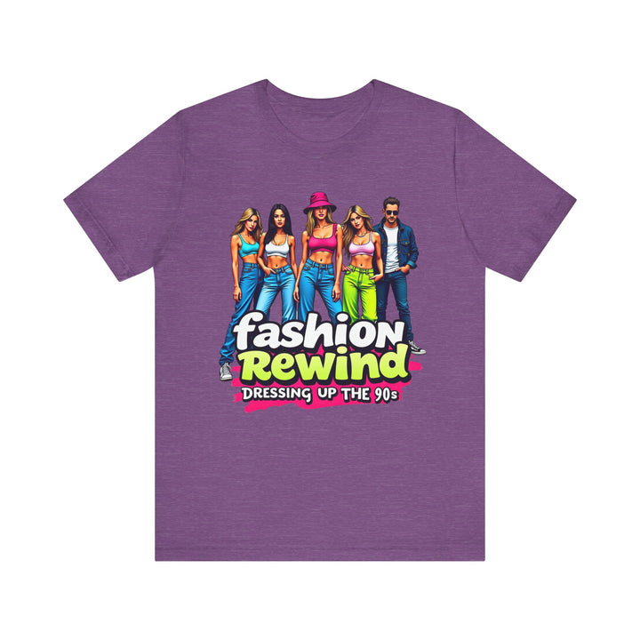 90s Denim Crew Fashion T Shirt | Heather Team Purple