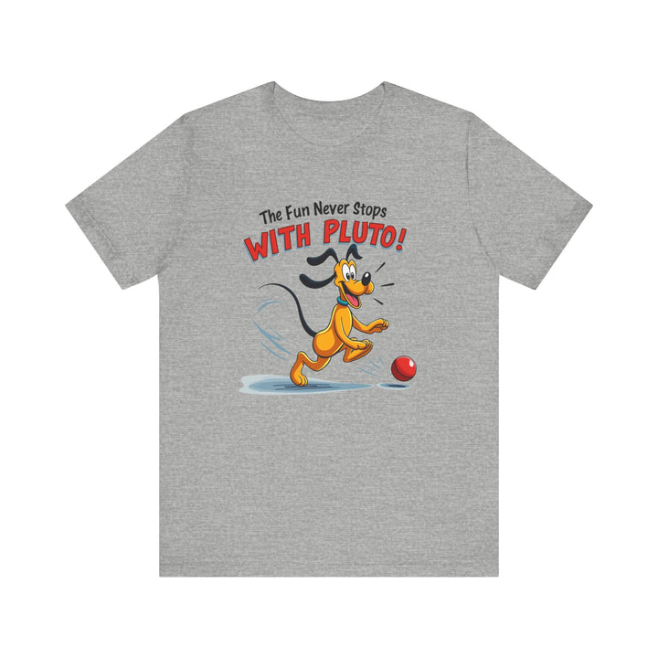 Disney The Fun Never Stops With Pluto T Shirt | Athletic Heather