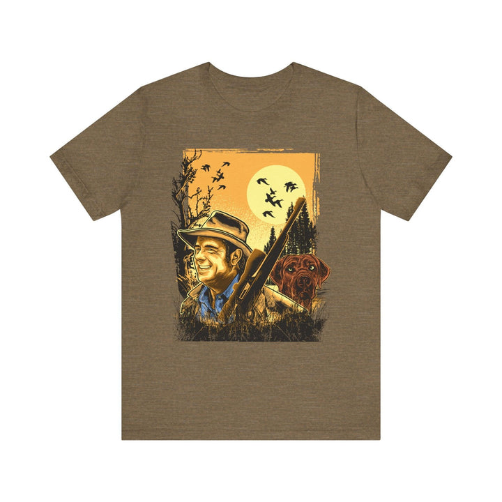 Retro Hunting Companions T Shirt | Heather Olive