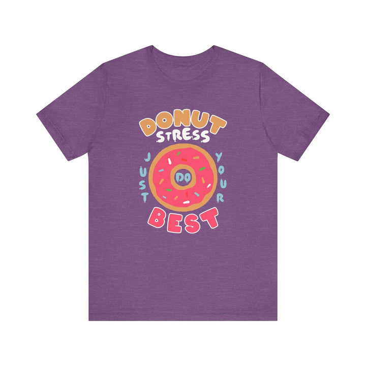 Retro Donut Stress T Shirt | Heather Team Purple