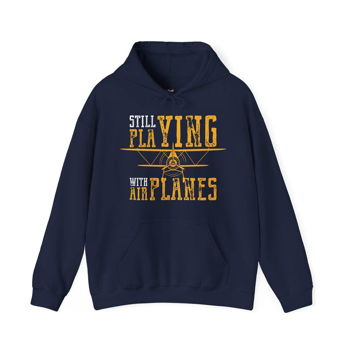 Retro Still Playing with Airplanes Hoodie | Navy