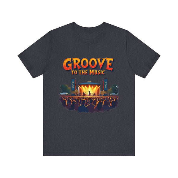 Retro Groove to the Music T Shirt | Heather Navy