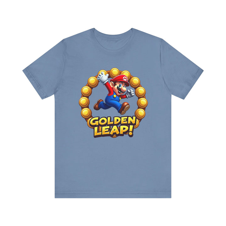 Mario Golden Leap T Shirt | Steel Blue Twill Tees