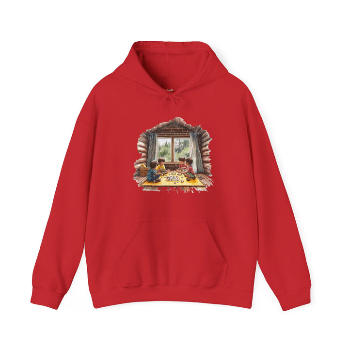 Summer Camp Rainy Day Cabin Hoodie | Red Twill Tees