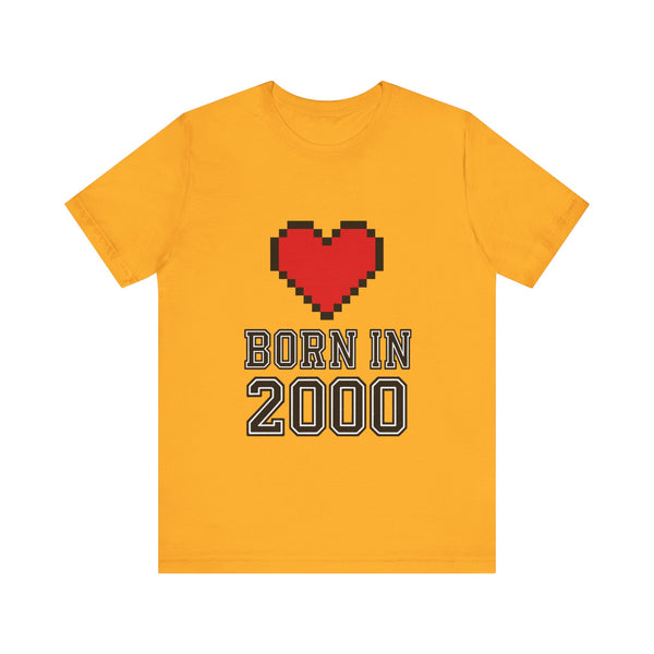 Retro Y2K Pixel Heart Vintage T-Shirt | Gold Twill Tees