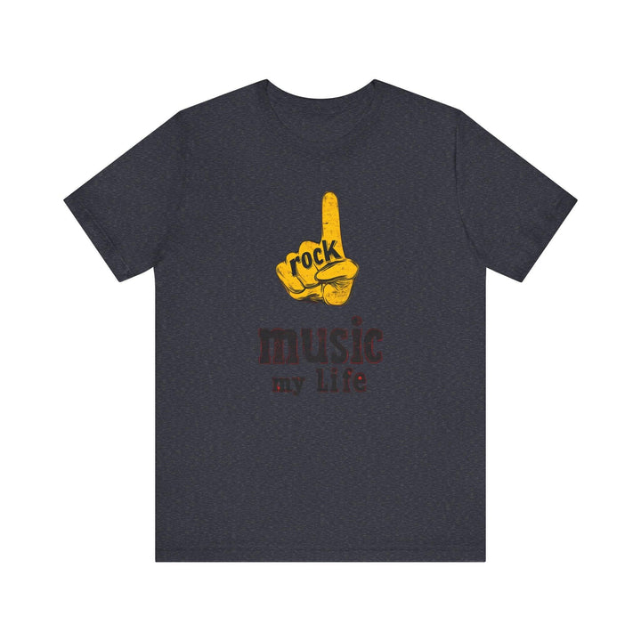 Rock Music Life T Shirt | Heather Navy