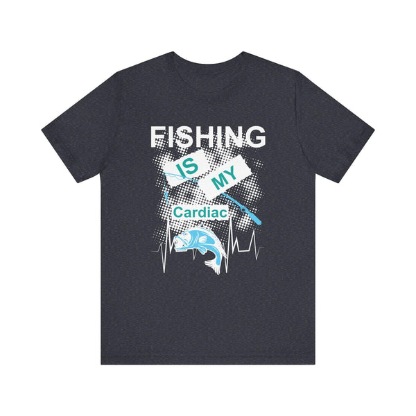 Fishing Is My Cardiac T Shirt | Heather Navy