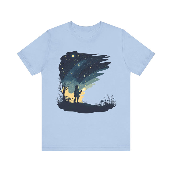Summer Camp Stargazing Explorer T Shirt | Baby Blue Twill Tees