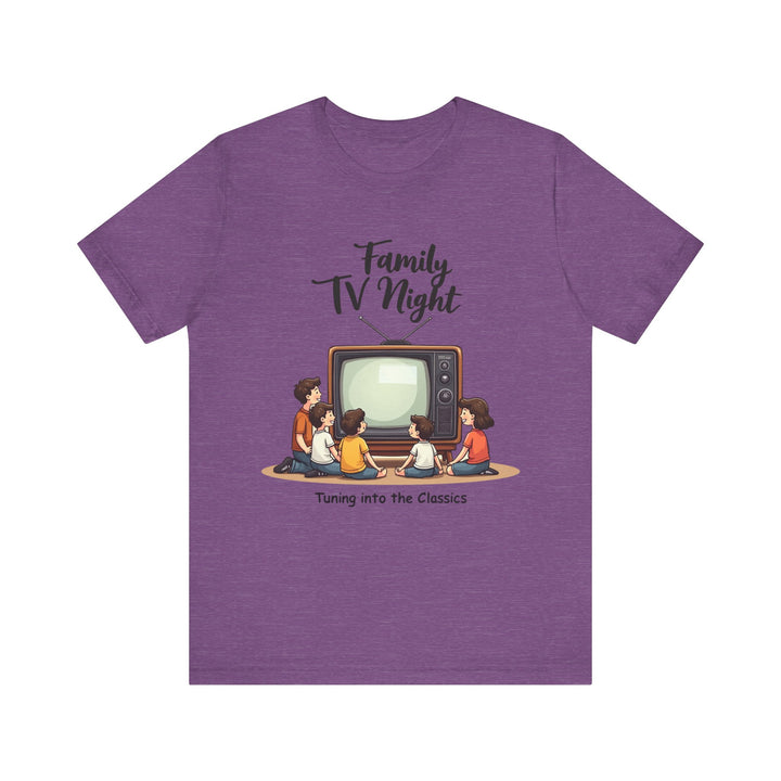 Retro Family TV Night T Shirt | Heather Team Purple