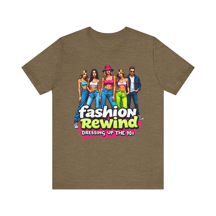 90s Denim Crew Fashion T Shirt | Heather Olive