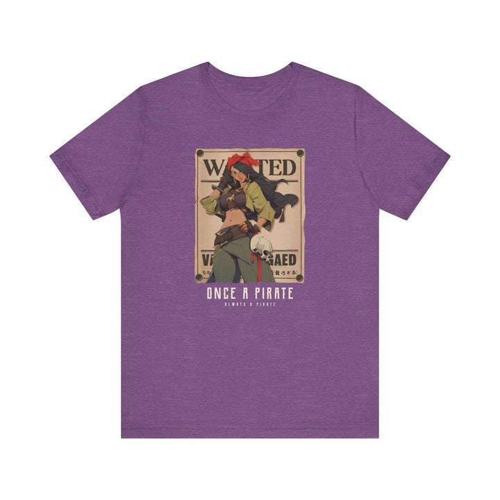 Retro Once a Pirate, Always a Pirate T Shirt | Heather Team Purple