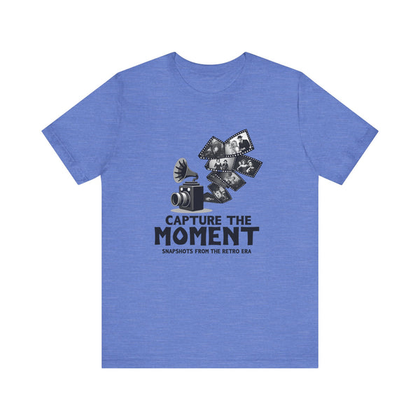 Retro Memories Capture the Moment T Shirt | Heather Columbia Blue