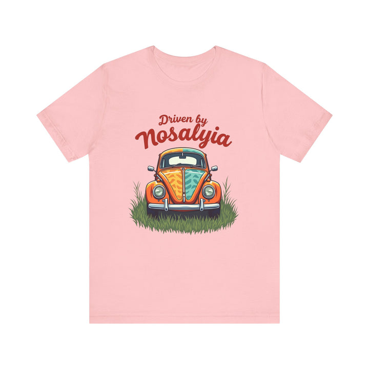 Retro Driven by Nostalgia T Shirt | Pink Twill Tees