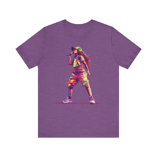 Rapper Vibrant Mic Drop T Shirt | Heather Team Purple