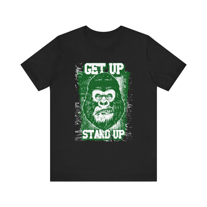 Retro Get Up Stand Up Gorilla T Shirt | Black