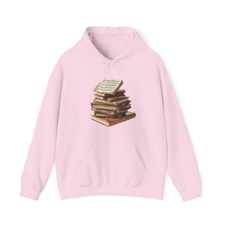 Classic Vintage Music Sheet Stack Hoodie | Light Pink