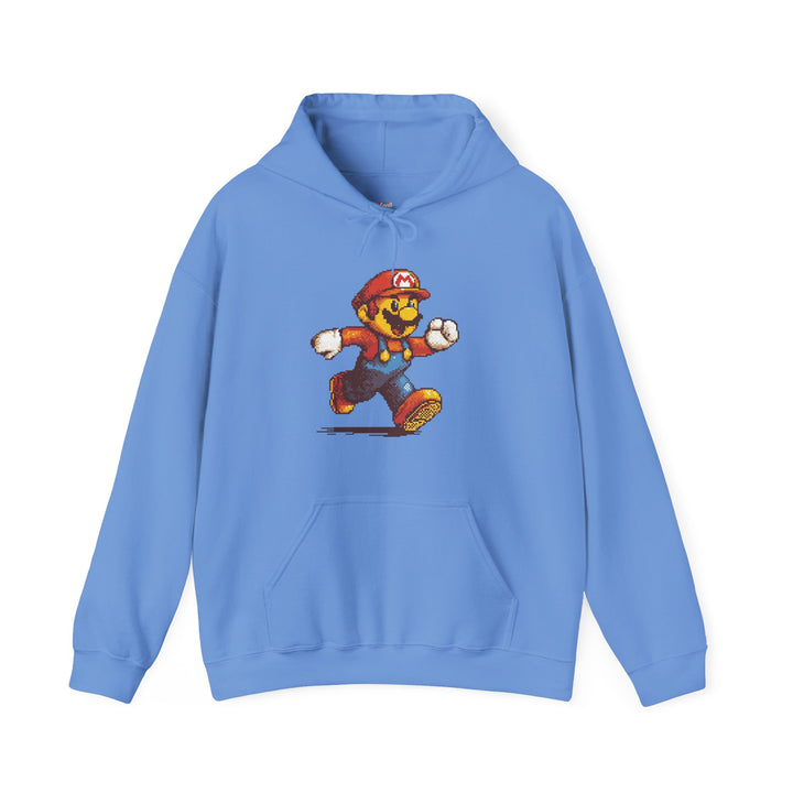 Retro Mario Running Hoodie | Carolina Blue