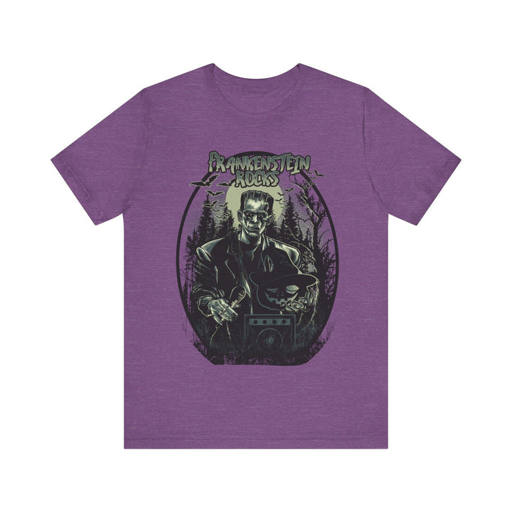 Retro Frankenstein Rocks T Shirt | Heather Team Purple