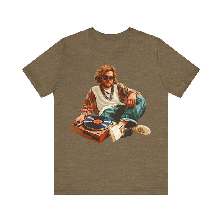 Rapper Retro Groove T Shirt | Heather Olive