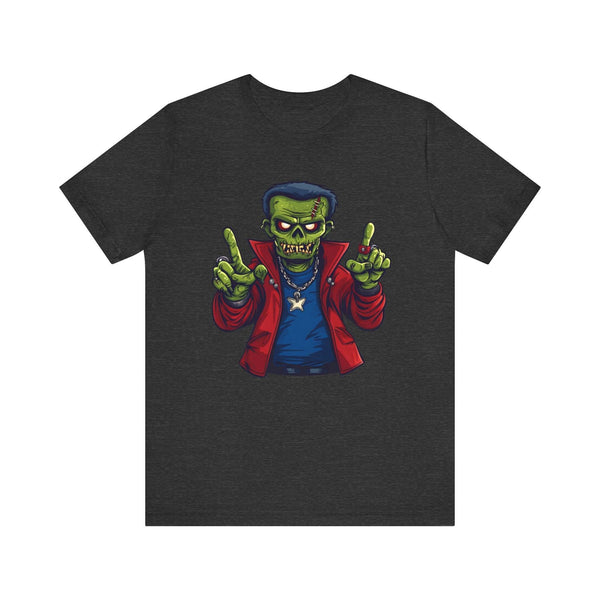 Rapper Rockin' Frankenstein T Shirt | Dark Grey Heather