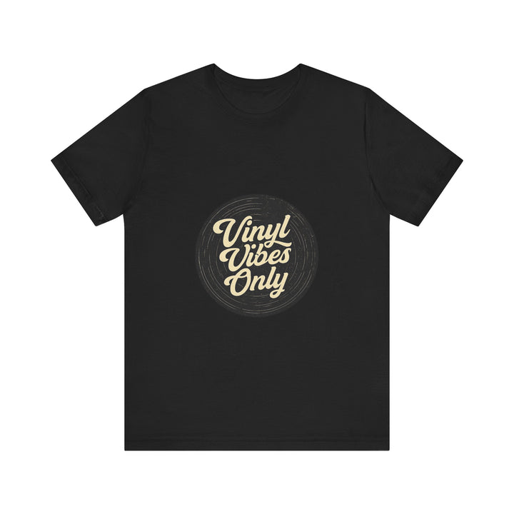 Classic Retro Vinyl Vibes Music T-Shirt | Black Twill Tees