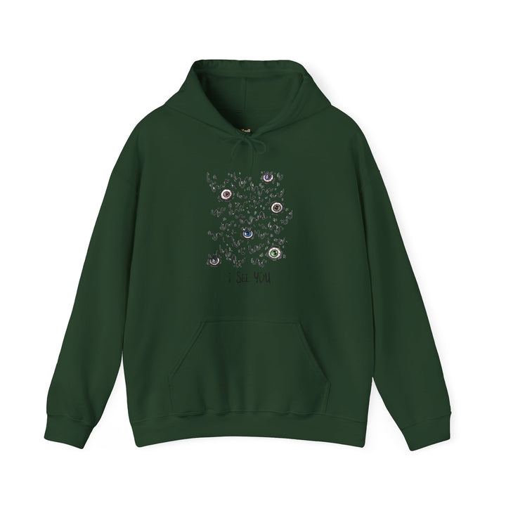 Disney Spooky Eyes Vibe Hoodie | Forest Green Twill Tees
