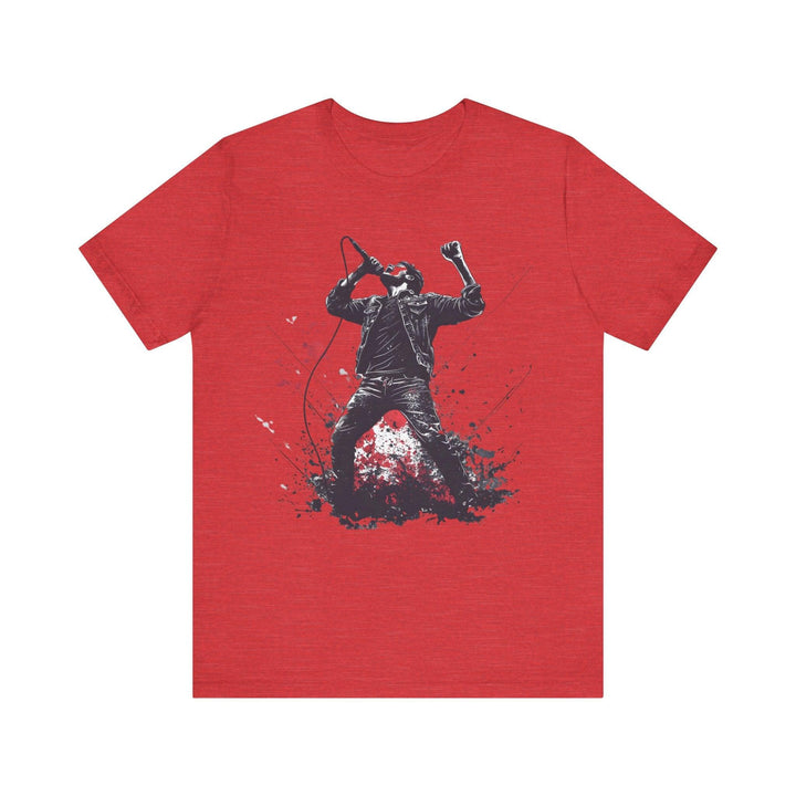 Rock Epic Rock Vocalist T Shirt | Heather Red