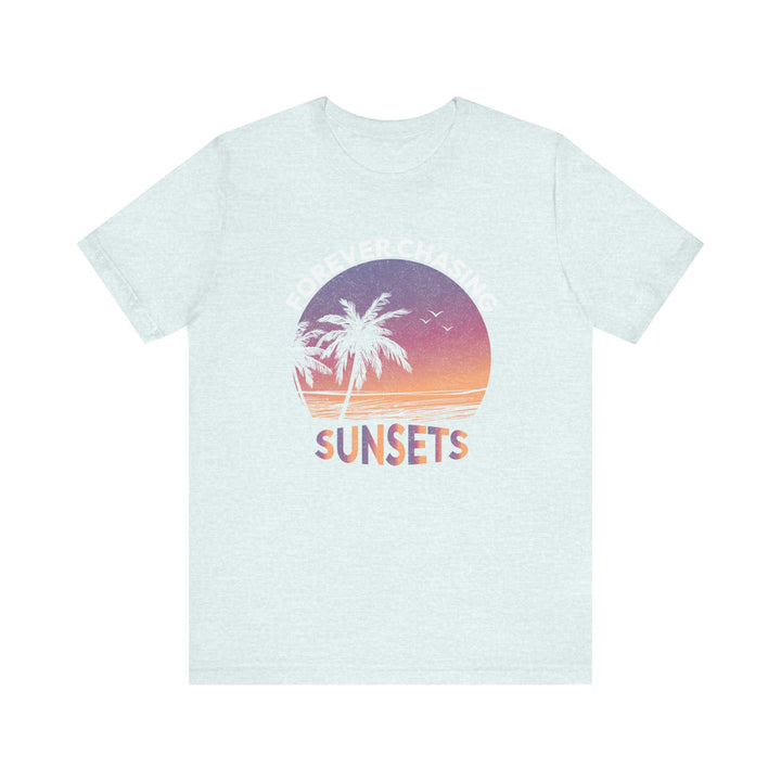 Beach Endless Sunset T Shirt | Heather Ice Blue Twill Tees