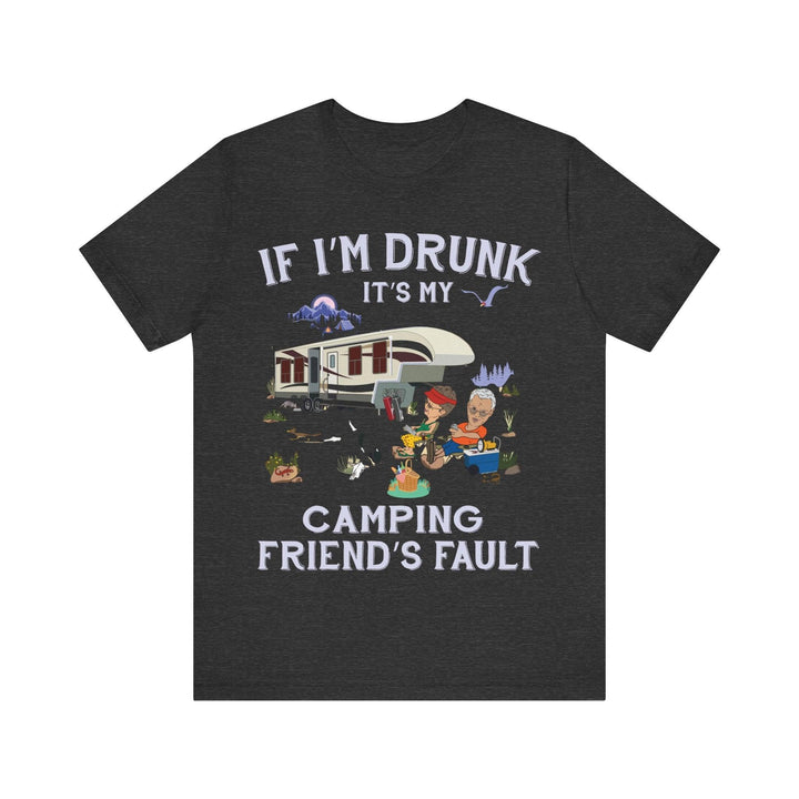 Summer Camp Drunk Camping Buddy T Shirt | Dark Grey Heather