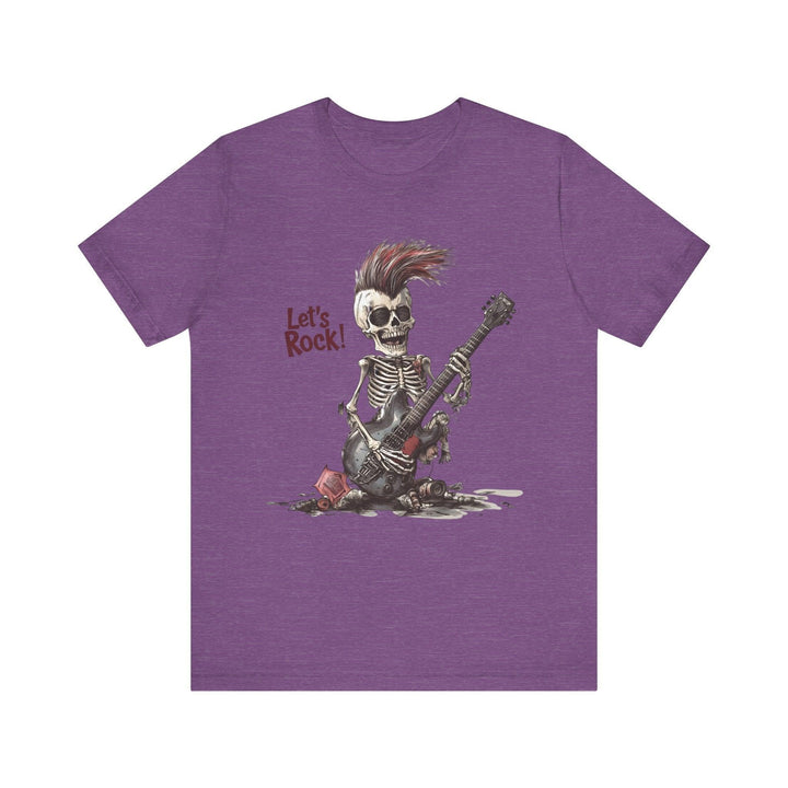 Rock Punk Skeleton Rocker T Shirt | Heather Team Purple