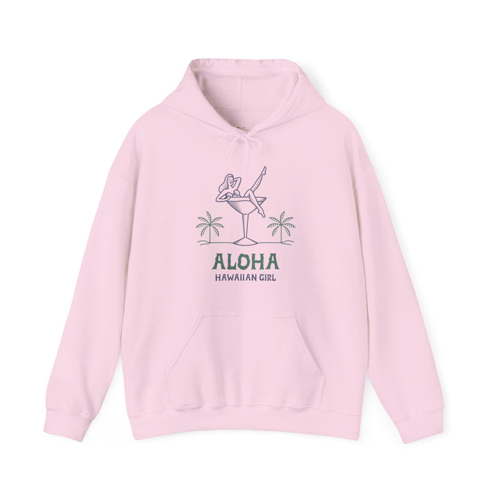 Beach Aloha Hawaiian Girl Hoodie | Light Pink