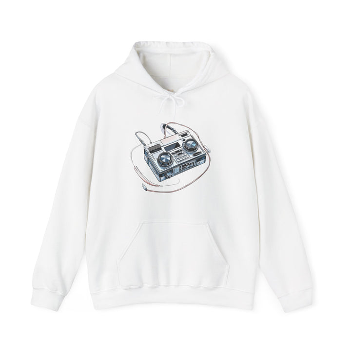 80s Retro Walkman Hoodie | White