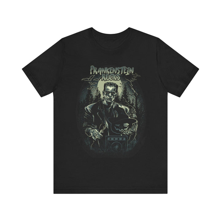 Retro Frankenstein Rocks T Shirt | Black