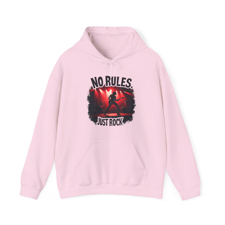 Band No Rules Just Rock Hoodie | Light Pink