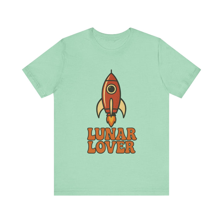 Nasa Retro Rocket Lunar Lover T-Shirt | Heather Mint Printify