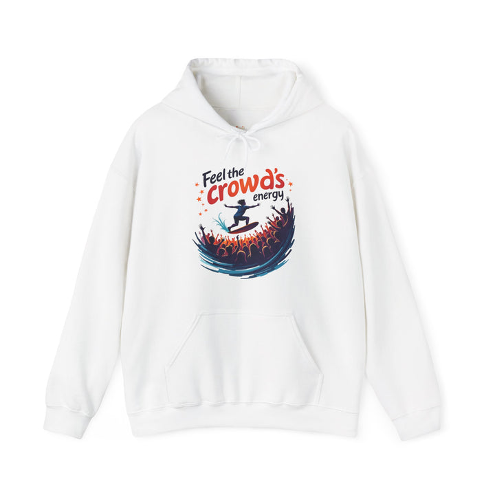 Rock Feel The Crowd's Energy Hoodie | White